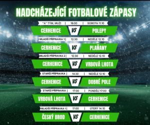 Nadcházející fotbalové zápasy