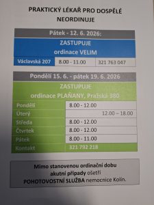 Praktický lékař pro dospělé – zástup